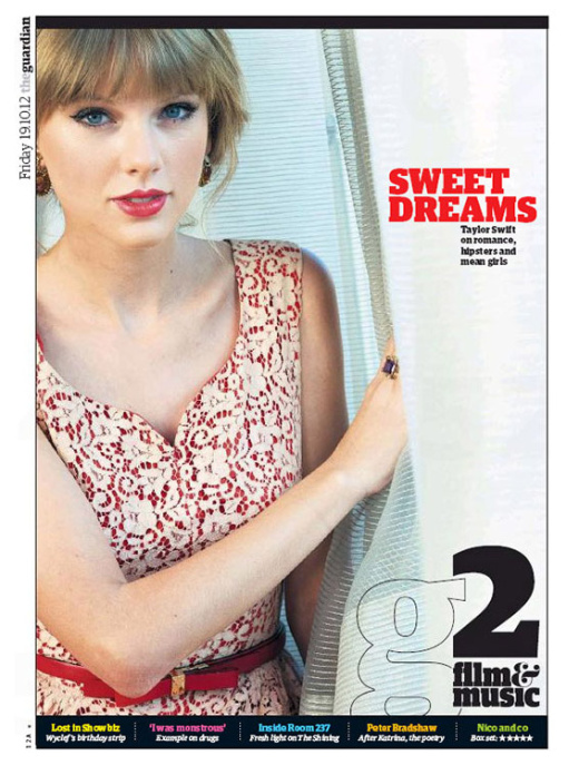 Taylor Swift on the Guardian G2 Cover