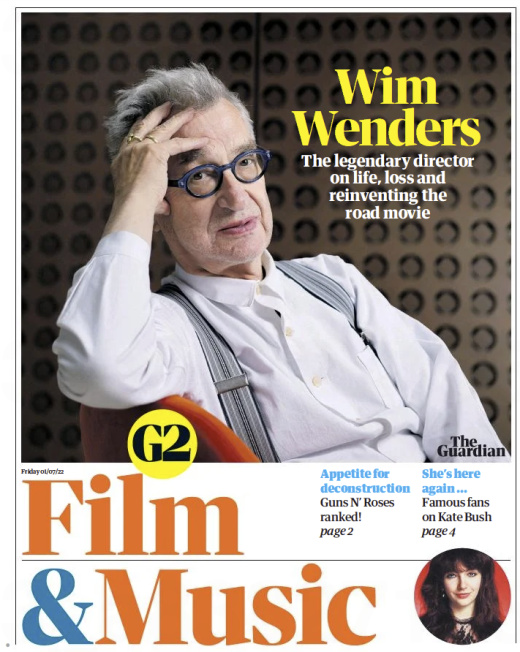 Legendary Wim Wenders for the G2 Cover