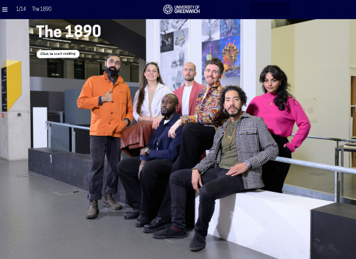 the latest edition of 'The 1890' - University of Greenwich Magazine