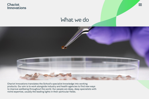 Chariot Innovations website